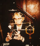 Helen Munro Turner working on the lathe in 1973